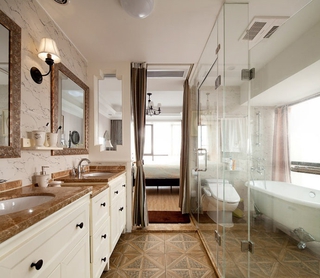 卫生间淋浴房设计效果图 典雅时尚美式风