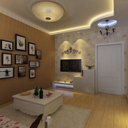 51平简约一居室欣赏客厅照片墙设计