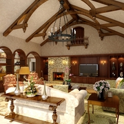 古典设计美式别墅欣赏客厅全景