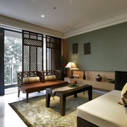 东南亚风格样板房欣赏客厅全景