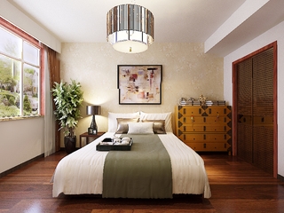 温馨新中式效果图欣赏卧室设计
