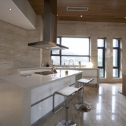 现代风格别墅套图设计厨房全景