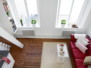 白色现代风一居室欣赏客厅窗户