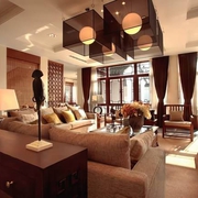 新中式风格样板房欣赏客厅效果