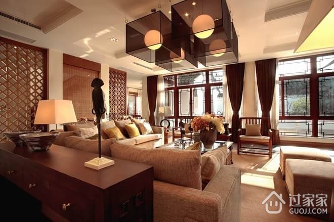 新中式风格样板房欣赏客厅效果