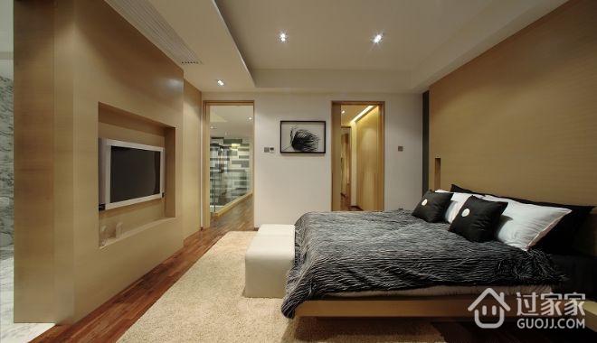 现代白色舒适复式楼欣赏卧室局部