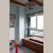 淡蓝色美式乡村复式楼欣赏卧室局部
