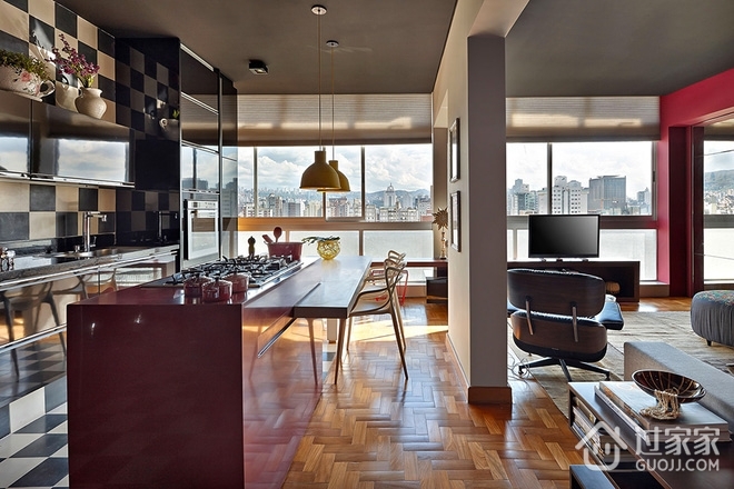 现代舒适彩色公寓欣赏厨房设计