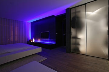 现代风格设计卧室全景效果图