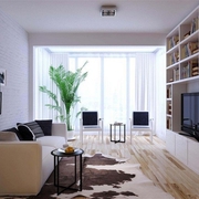 52平白色小公寓欣赏客厅