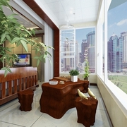 109平新中式住宅欣赏阳台设计