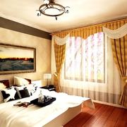 暖色经典三居欣赏卧室窗帘设计