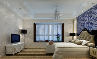 白色现代样板房欣赏卧室陈设