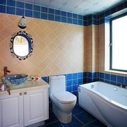 蓝色浪漫地中海温馨住宅欣赏卫生间