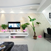 109平白色现代舒适住宅欣赏客厅
