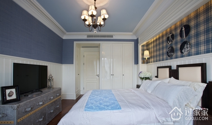 欧式蓝色经典卧室效果设计