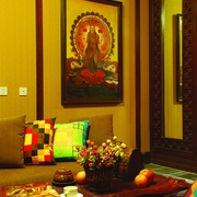 泰式东南亚设计客厅陈设效果图