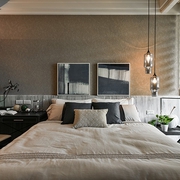 现代灰色空间效果图欣赏卧室陈设