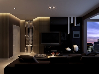 黑色精装现代住宅欣赏客厅效果