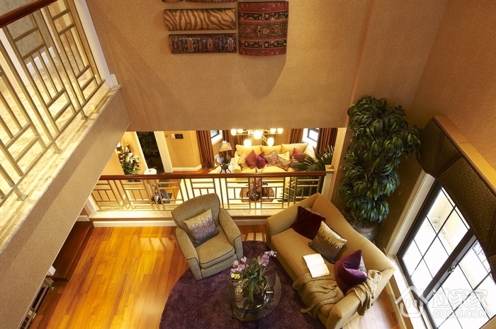 欧式别墅设计休闲厅俯视效果图