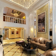 128平欧式奢华复式欣赏客厅设计