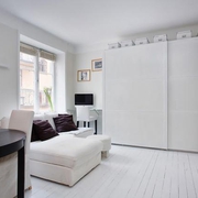 30平白色现代公寓欣赏客厅