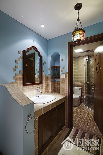 107平温馨美式住宅欣赏洗手间设计