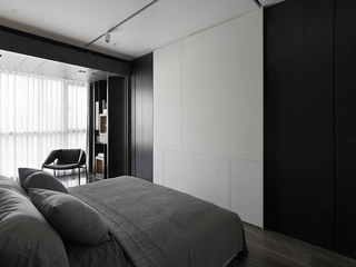 87平深色现代三居欣赏卧室局部设计
