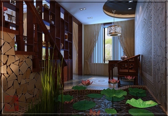 中式风格别墅装饰设计客厅局部