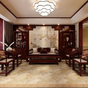 110平中式温馨三居欣赏客厅设计