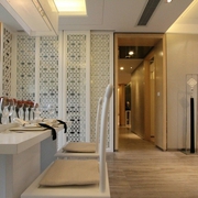 110平白色新中式住宅欣赏餐厅设计