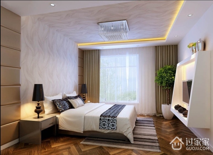 117平白色现代风格住宅欣赏卧室