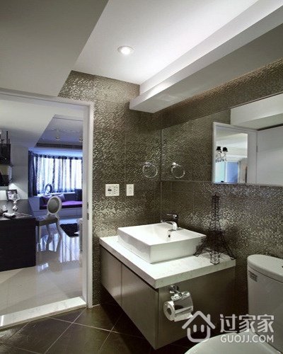 88平白色现代住宅欣赏洗手间