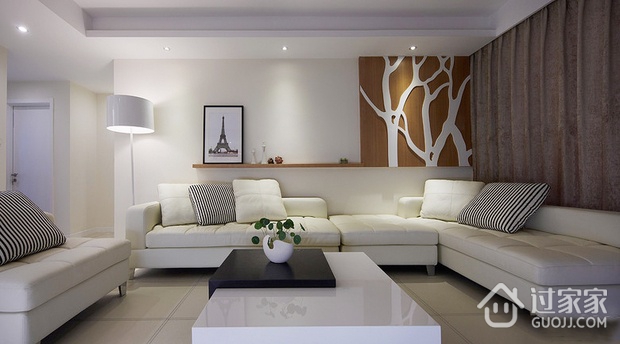 白色现代风三居室欣赏客厅灯饰设计