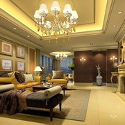 116平黄色欧式风格欣赏客厅设计