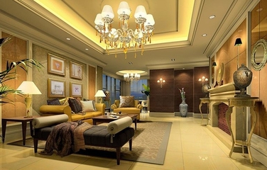 116平黄色欧式风格欣赏客厅设计