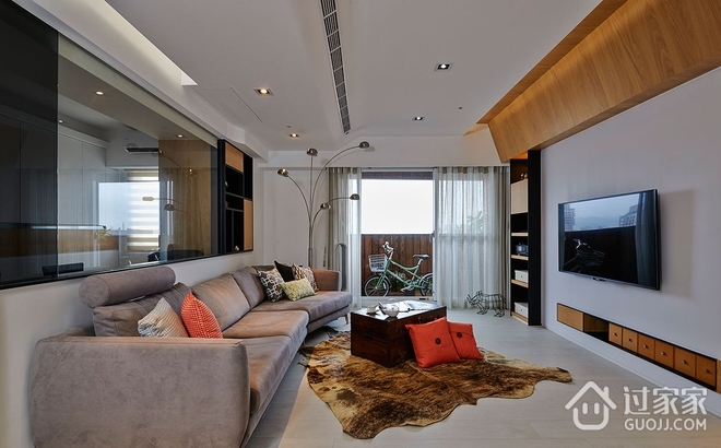 112平现代质感住宅欣赏客厅设计