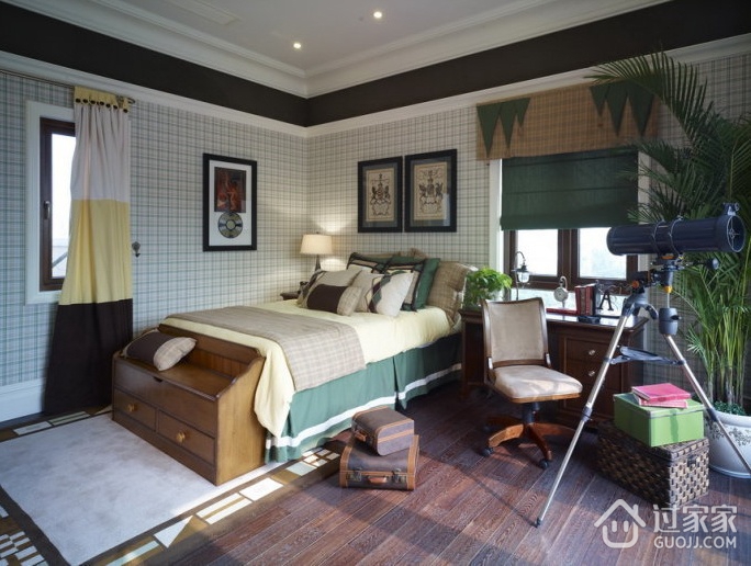 120平美式舒适住宅欣赏卧室效果图