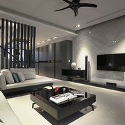 灰色调简约优雅复式欣赏客厅设计