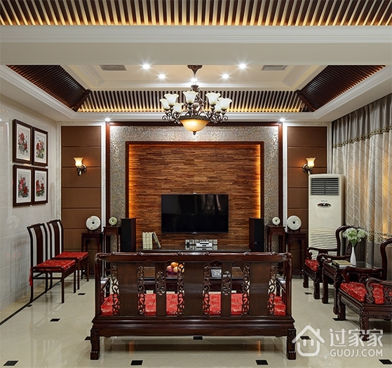 230平中式奢华别墅欣赏客厅设计