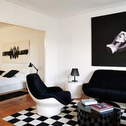 现代感十足的单身公寓欣赏客厅陈设