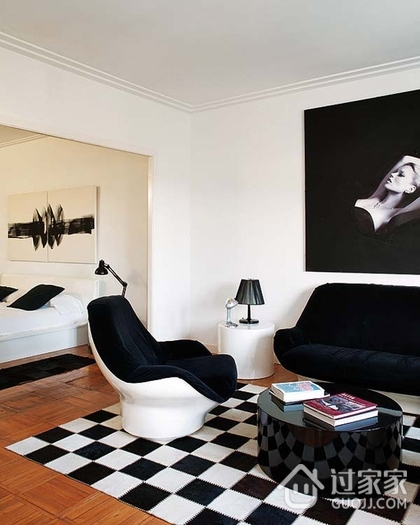 现代感十足的单身公寓欣赏客厅陈设