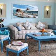 蓝色地中海住宅欣赏客厅