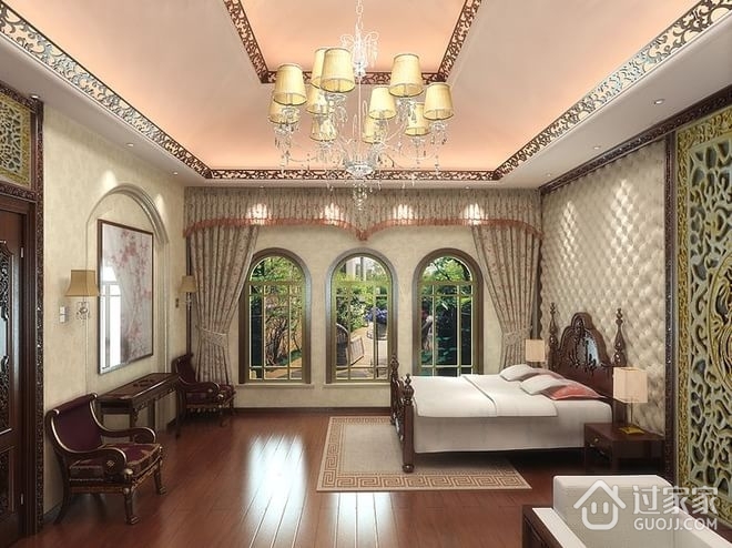 中式温馨别墅案例欣赏卧室
