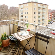 白色北欧单身一居室欣赏阳台