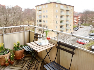 白色北欧单身一居室欣赏阳台