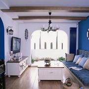 蓝色地中海住宅设计欣赏客厅电视柜