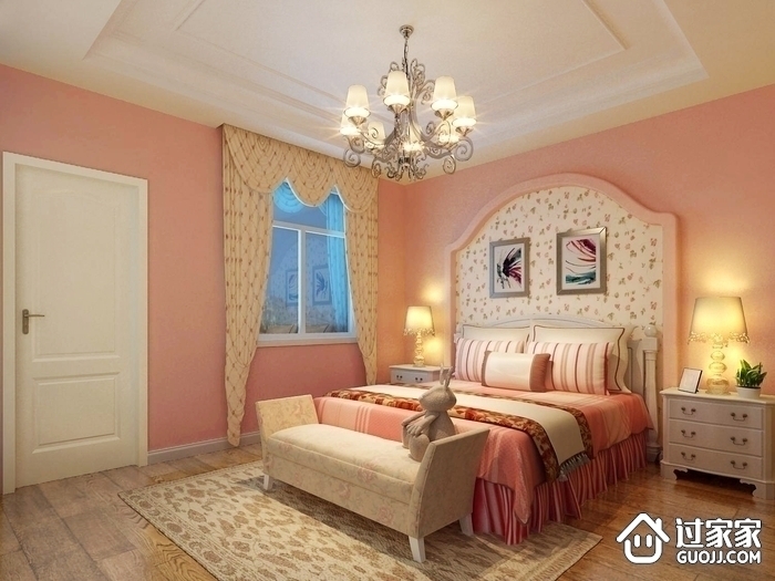 美式豪华别墅效果图设计卧室效果图