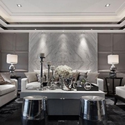 白色现代样板房效果图欣赏客厅