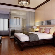 120平中式样板房欣赏卧室